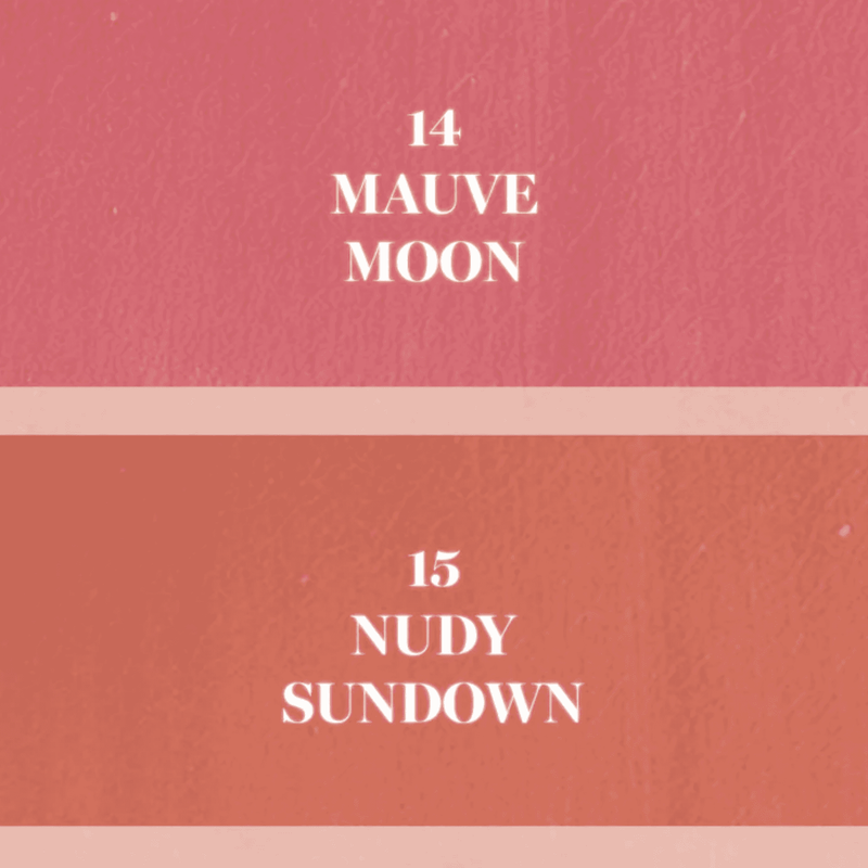 ROM&ND Glasting Water Tint Sunset Series 2 shades (4g)15 nudy sundown and 14 mauve moon swatch