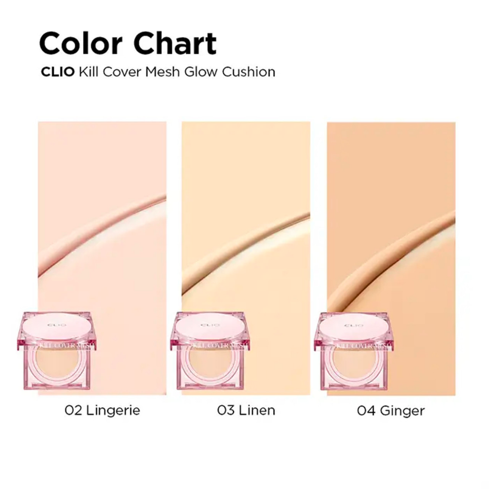 CLIO Kill Cover Mesh Glow Cushion (+Refill) (3 shades) shade range
