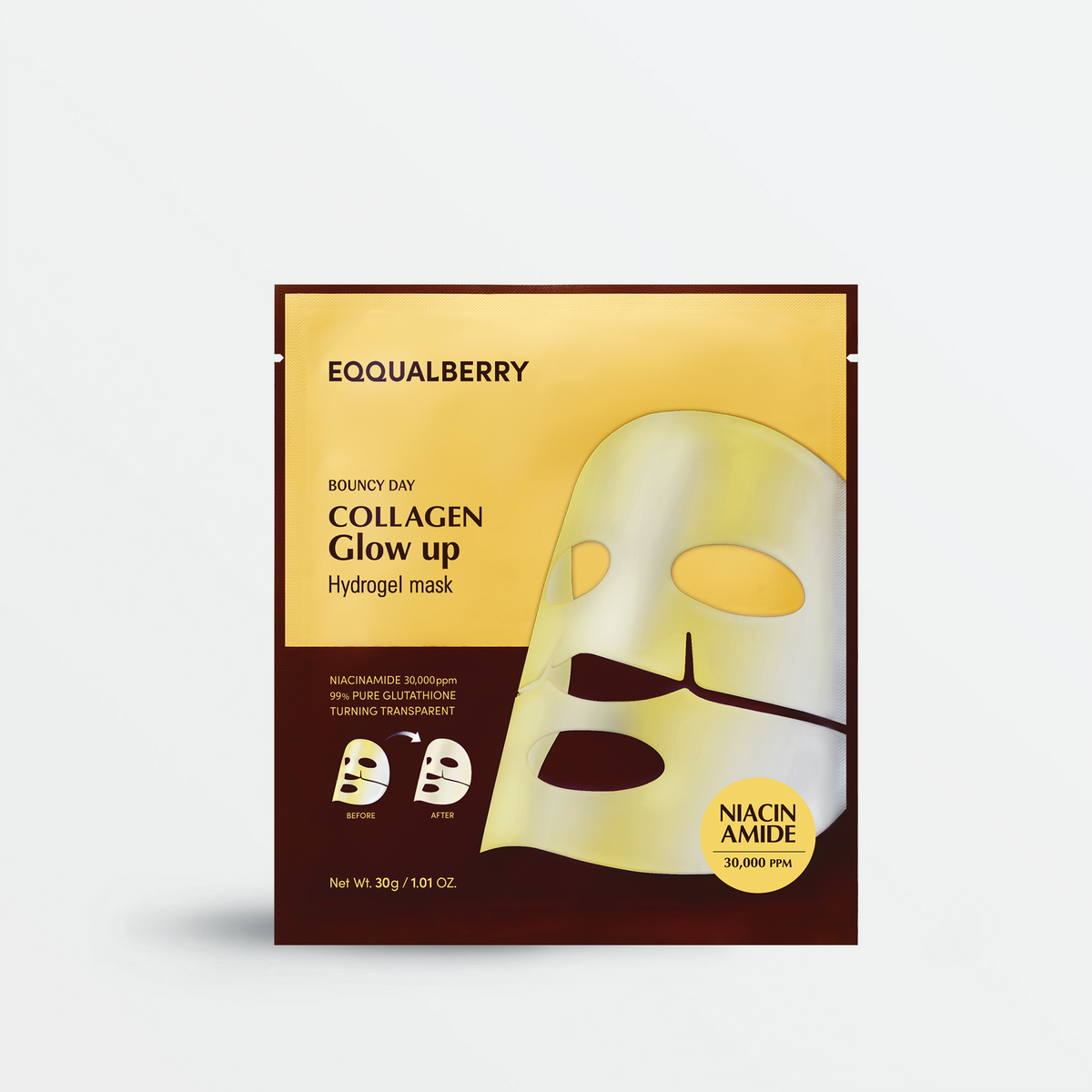 glow up glutathione EQQUALBERRY Collagen Glow Up Hydrogel Mask (1pcs or Entire Pack)