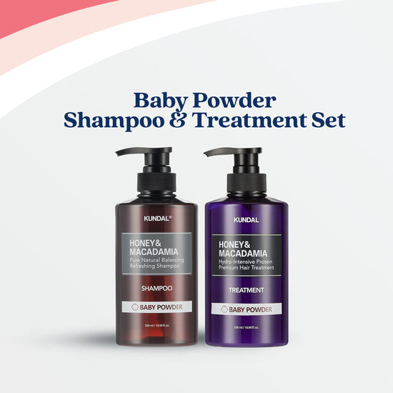 Honey & Macadamia Nature Shampoo & Protein Treatment Set - Baby Powder (2 Items)