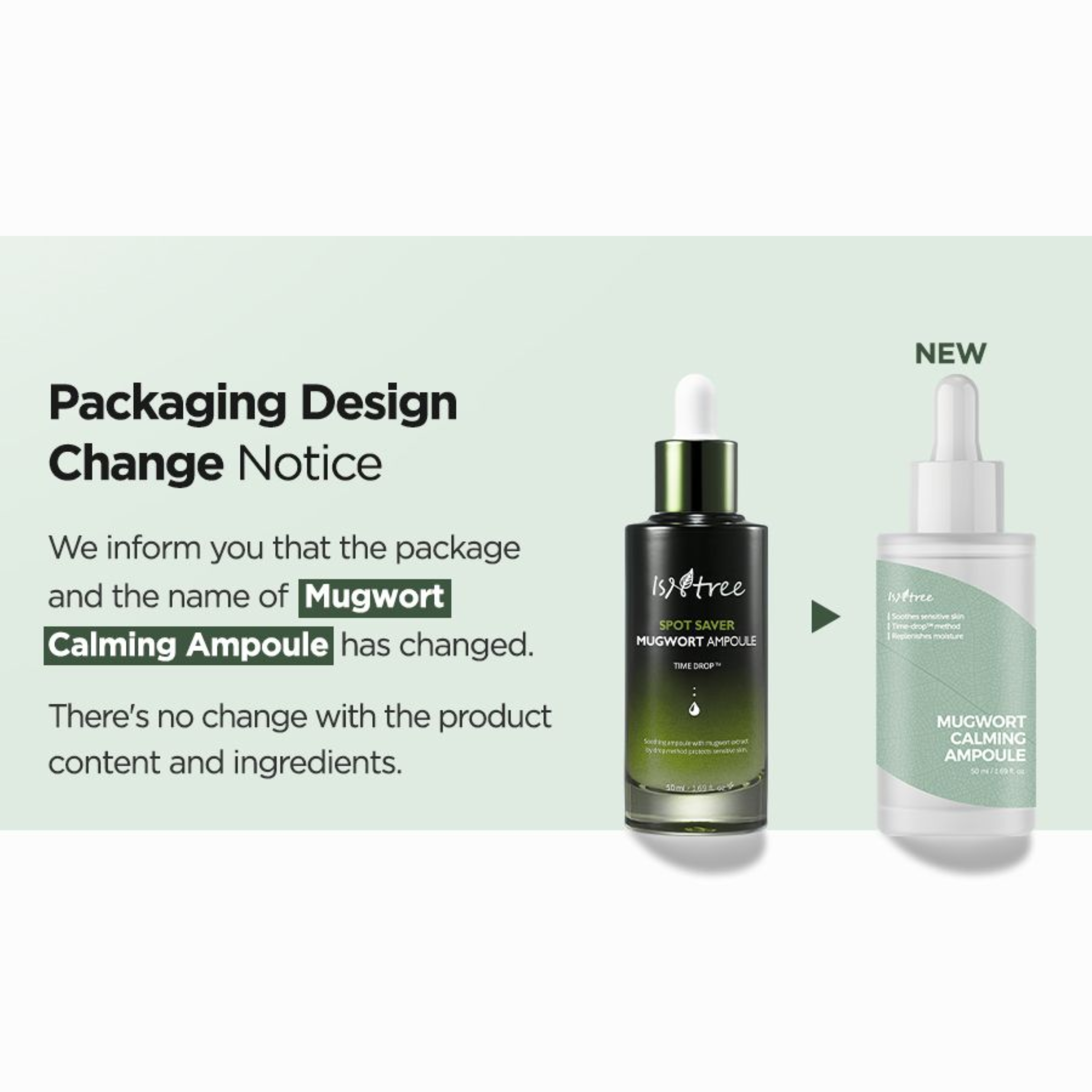 ISNTREE Mugwort Calming Ampoule (50ml) New Packaging